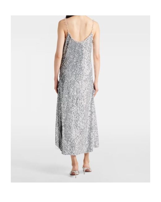 Rabanne Gray Sequined Midi Dress