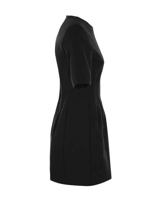 Sportmax Black Crewneck Short-Sleeved Dress