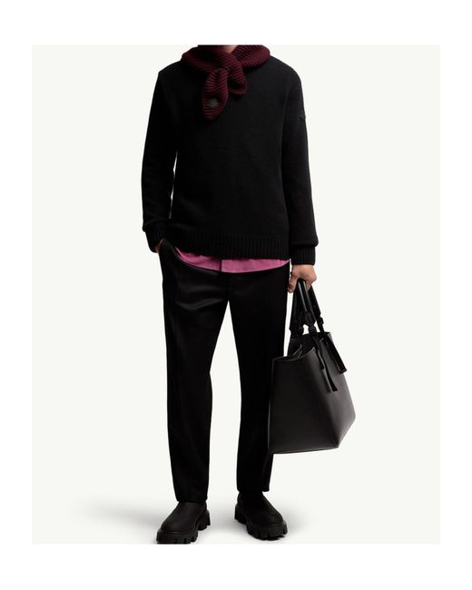 Moncler Black Wool Cashmere Blend Sweater for men