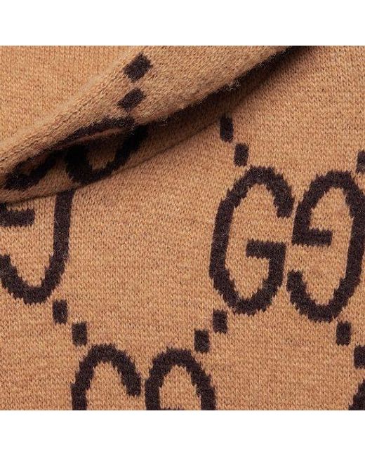 Gucci Brown Gg Wool Hooded Sweatshirt for men