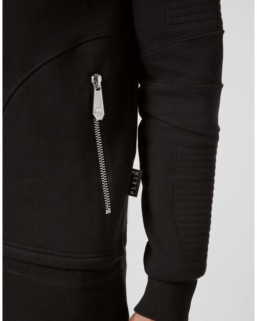 Philipp Plein Black Logo Details Hooded Hoodie for men