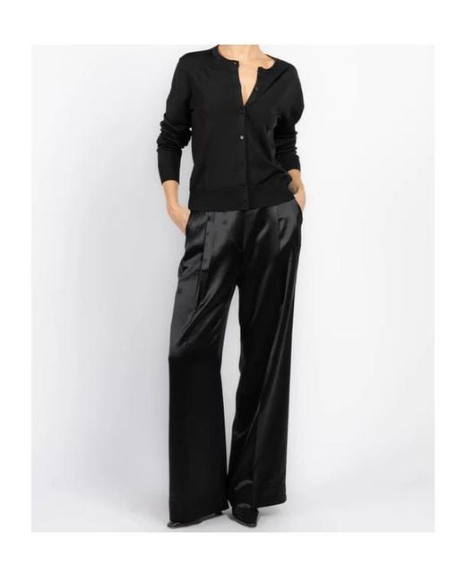 Filippa K Black Glossy Buttoned Cardigan