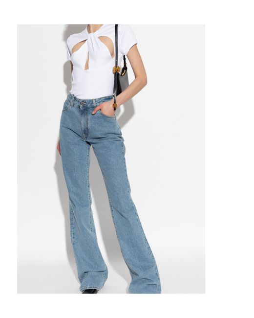 Coperni White Twist-Detail Short-Sleeve Top