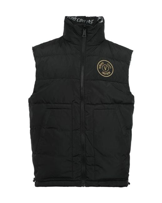 Versace Jeans Black Quilted Reversible Waistcoat for men