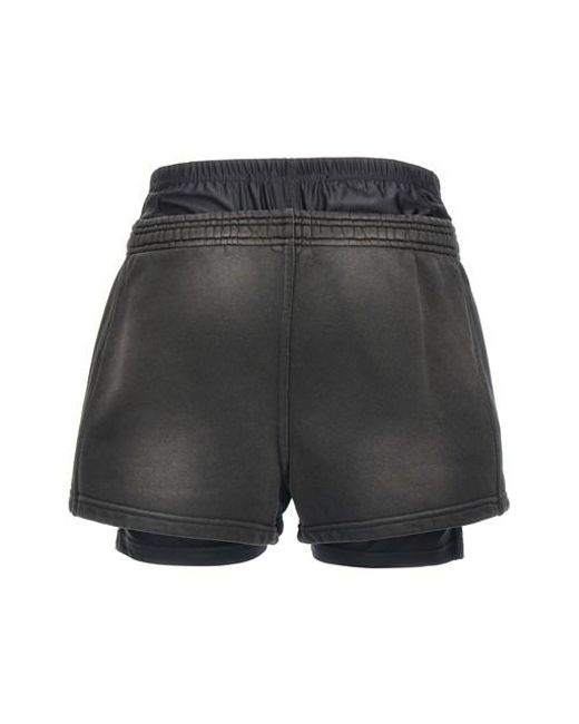 Alexander Wang Black Layered Elasticated-Waist Shorts