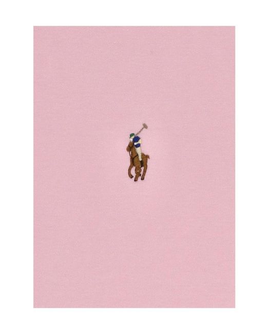 Polo Ralph Lauren Pink Logo Embroidered Crewneck T-Shirt for men