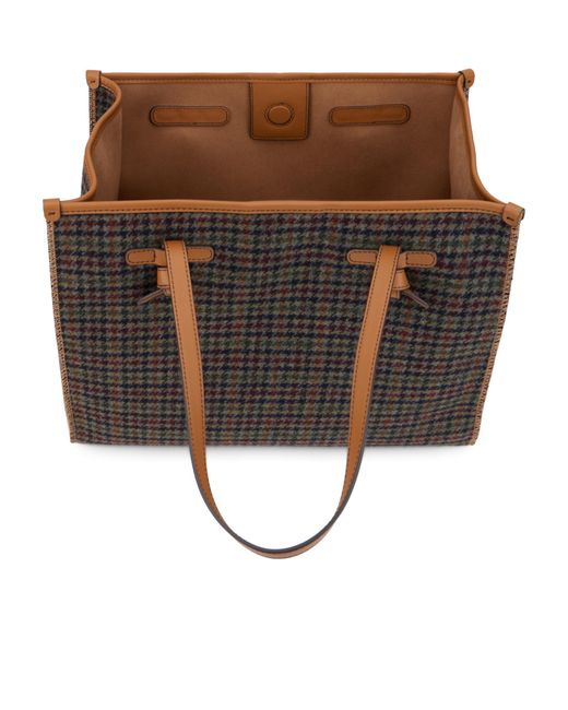 Gianni Chiarini Brown Checked Tote Bag With Pouch