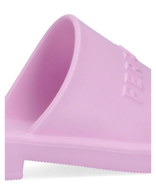 Ferragamo Purple Ferragamo Logo Embossed Slip-On Slides