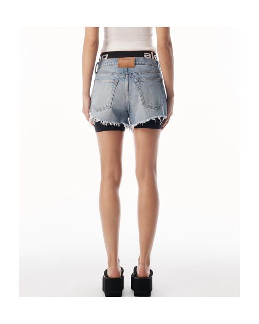 Alexander Wang Blue Pre-Styled Relaxed Logo Biker Shorts