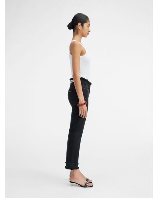 Jacquemus Black Frayed Cropped Jeans
