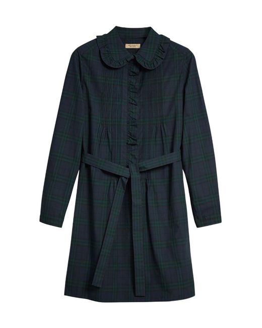 Burberry Blue Logo Lapel Dress