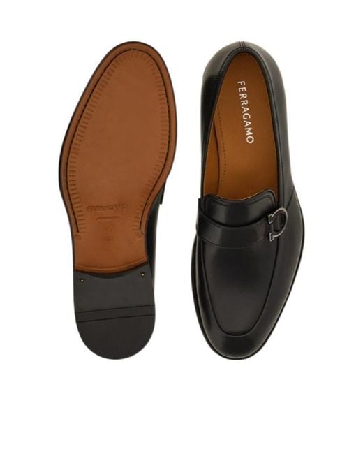 Ferragamo Black Gancini Ornament Moccasin