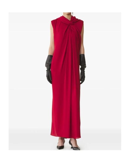 Lanvin Red Front Knot Dress