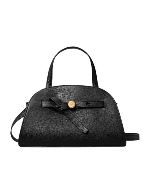 Tory Burch Black Small Romy Leather Tote Bag