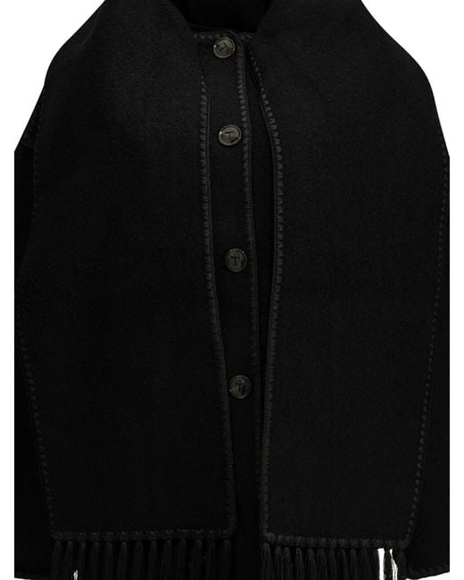 Totême Black Short Wool Coat