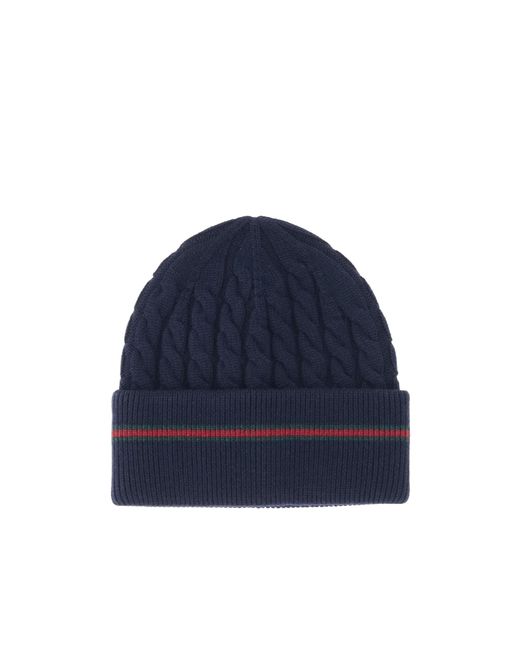 Gucci Blue Children's Wool Hat With Web