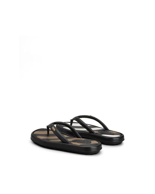 Tod's Black Gomma 70L Logo Flip-Flops