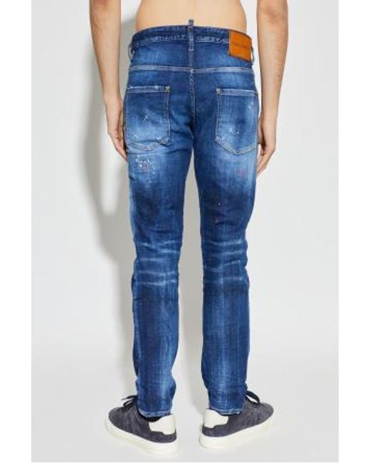 DSquared² Blue Distressed Skater Jeans for men