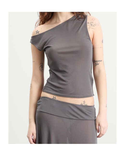 St. Agni Gray Asymmetrical Top