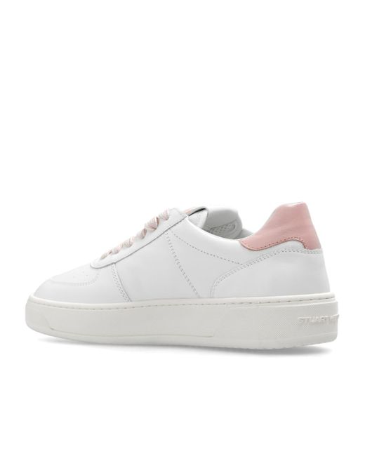 Stuart Weitzman White Lace-Up Low-Cut Casual Shoes