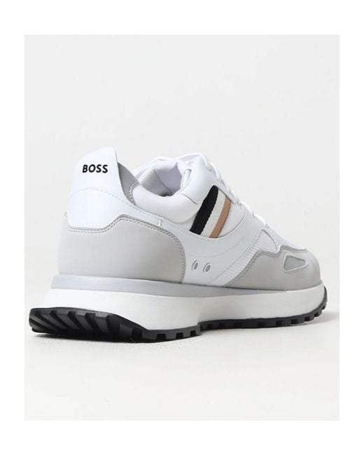 Boss White Boss Running-Style Lace-Up Trainers for men