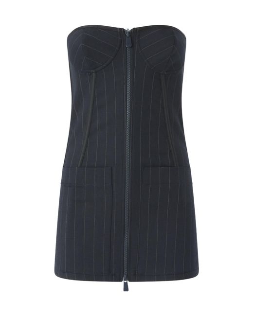 Pinko Blue Pinstripe Bustier Top