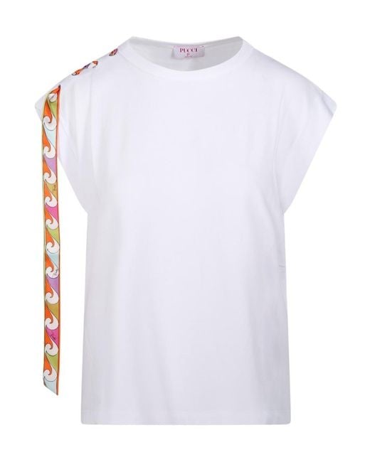 Emilio Pucci White Pucci Foulard Detailed T-Shirt