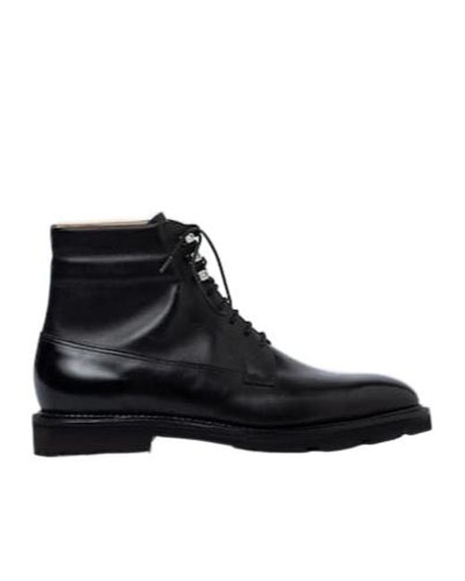John Lobb Black Alder Leather Lace-Up Boots for men