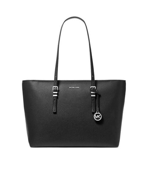 MICHAEL Michael Kors Black Quinn Large Pebbled Leather Tote Bag