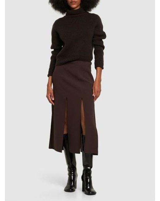 Michael Kors Brown Stretch Pencil Skirt
