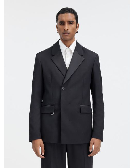Jacquemus Black Double-Breasted Tuxedo Blazer for men