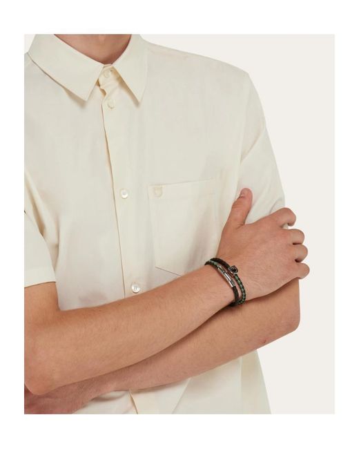 Ferragamo White Gancini Bracelet for men