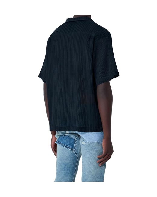 GALLERY DEPT. Blue Playground Ribbed Short-Sleeve Shirt for men