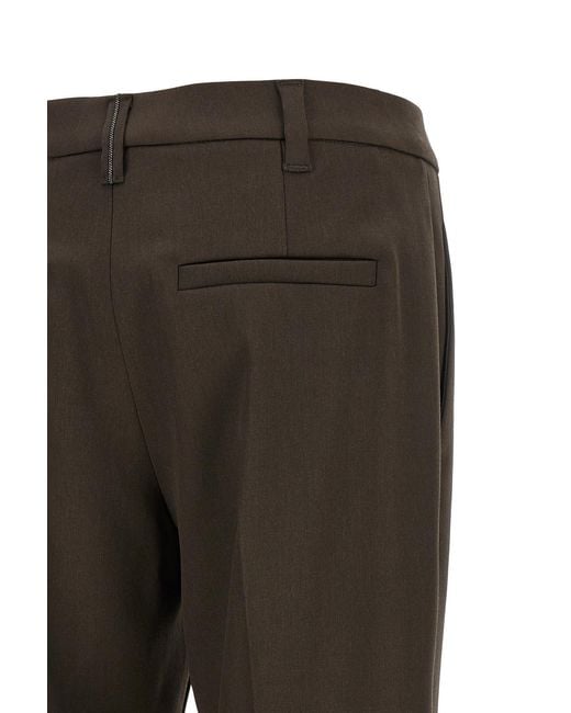 Brunello Cucinelli Gray Casual Pants With Belt Loops