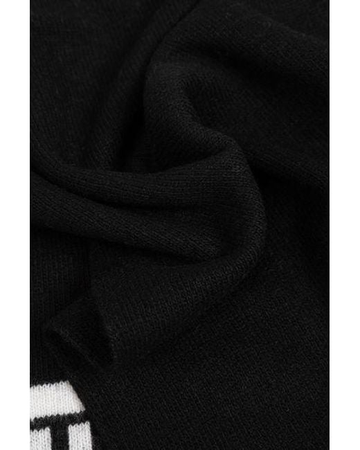 Moschino Black Logo Intarsia Scarf for men