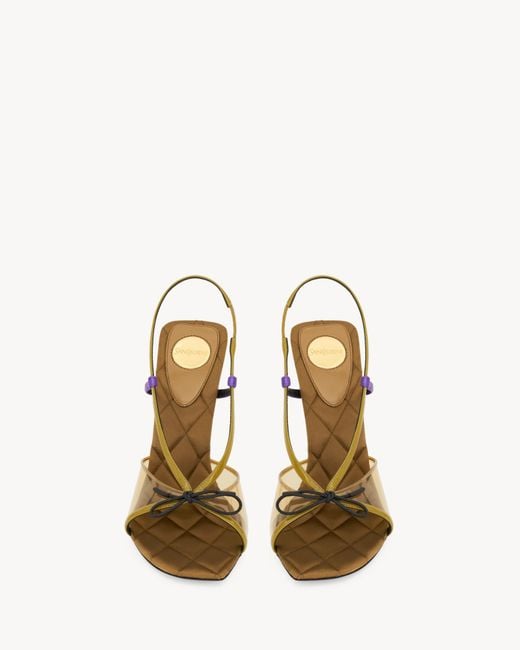 Saint Laurent Metallic Jean Sandals