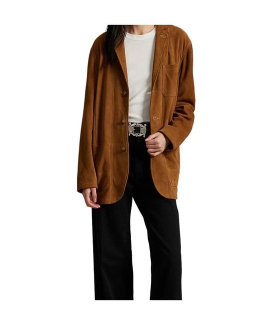 Polo Ralph Lauren Brown Suede Three-Button Jacket