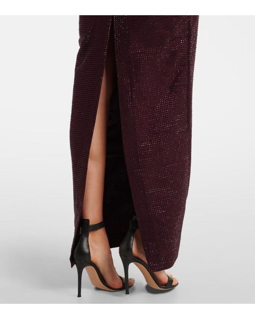 Roland Mouret Purple Crystal-Embellished Gown