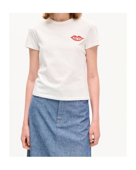 KENZO White Loves' Embroidered T-Shirt
