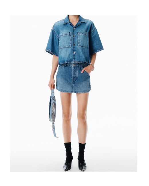 Alexander Wang Blue Five-Pocket Denim Mini Skirt