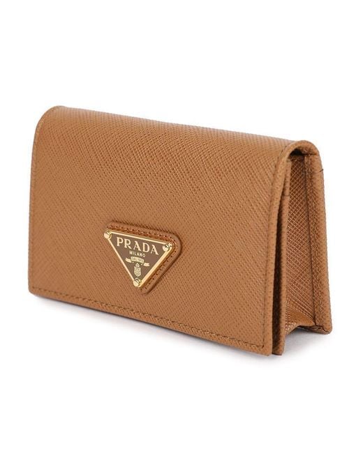 Prada Brown Logo Card Holder
