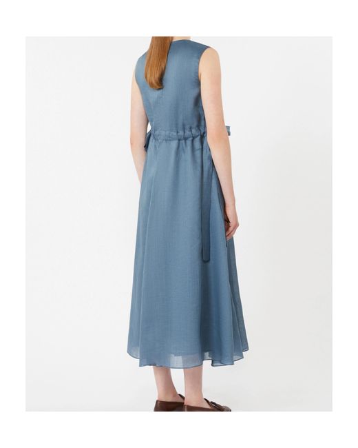 Max Mara Blue Long Ramie Dress