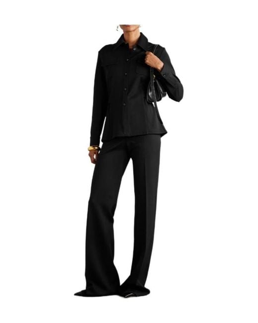 Giuliva Heritage Black Wool Solid-Color Shirt