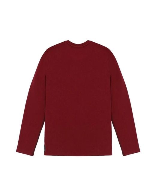 Armani Jeans Red T-Shirt With Round Neck And Long Sleeves for men