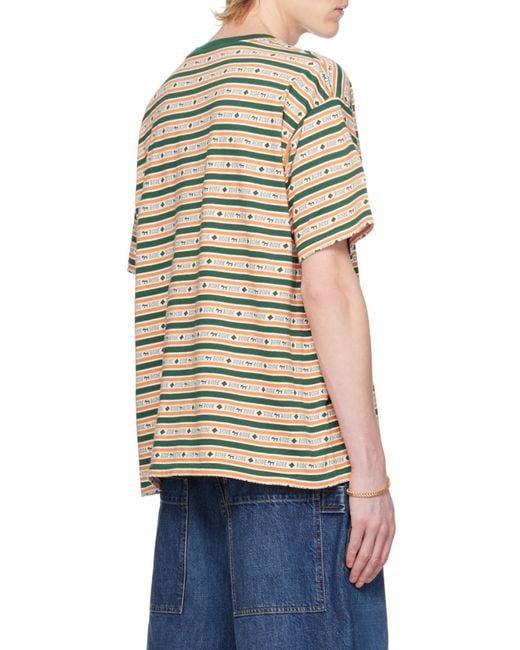 Bode Blue Striped Cotton Shirt for men