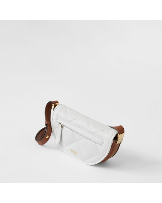 Burberry White Mini Quilted Olympia Bag