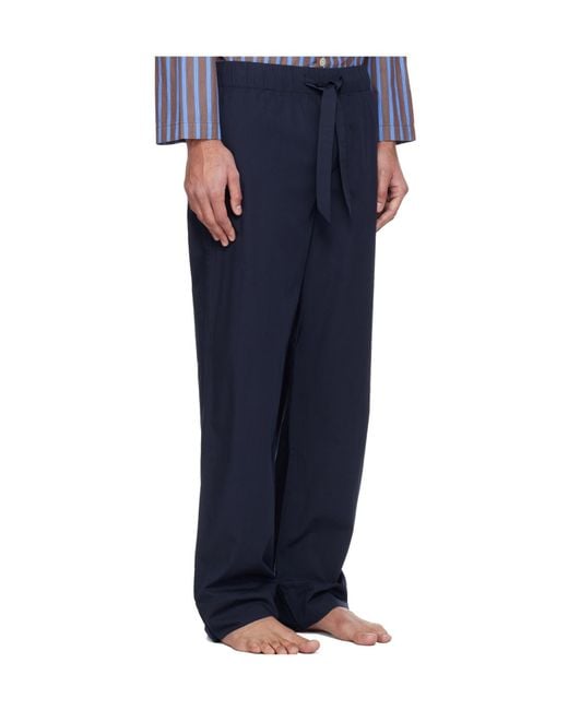 Tekla Blue Drawstring Pajama Pants for men