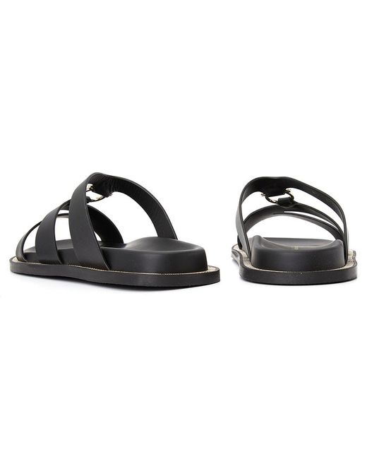 Ferragamo Black Round Head Flat-Soled Slippers for men