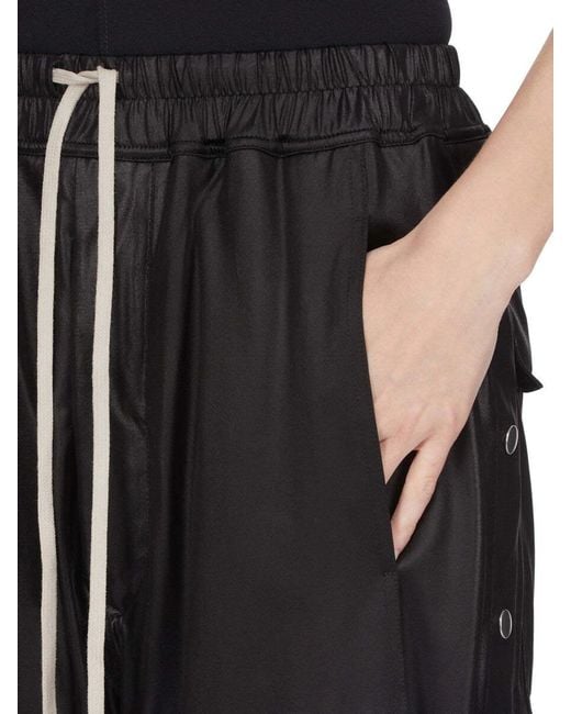 Rick Owens Black Buttons Drawstring Shorts