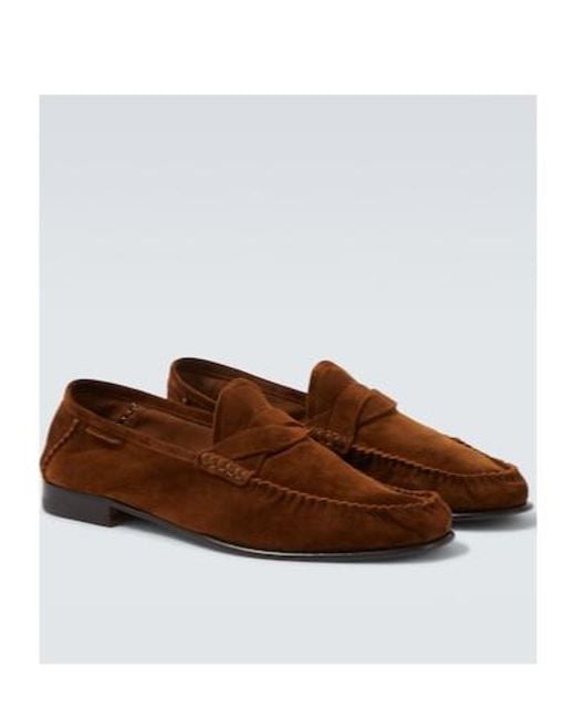 Tom Ford Brown Ripley Suede Loafers for men